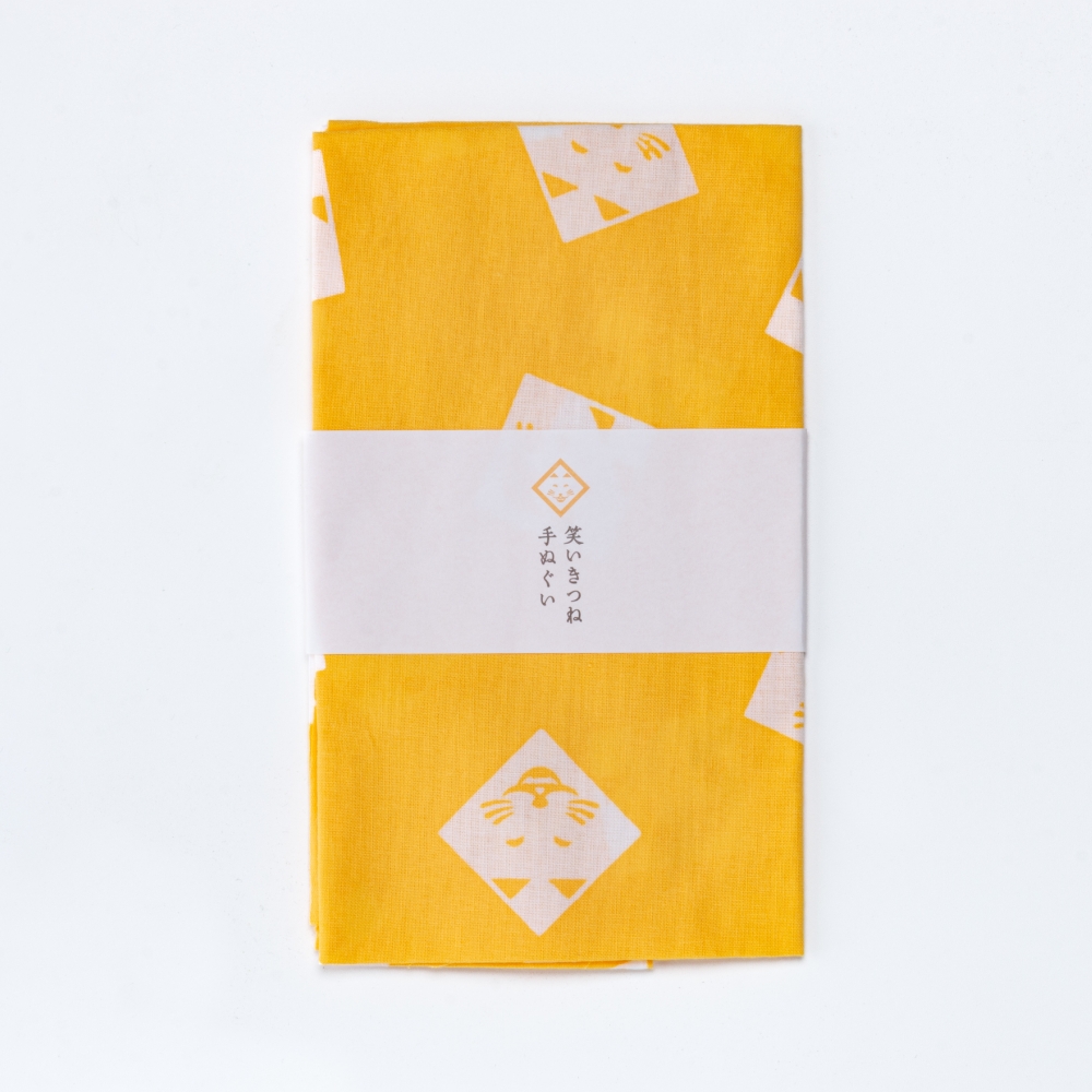笑いきつね手ぬぐい