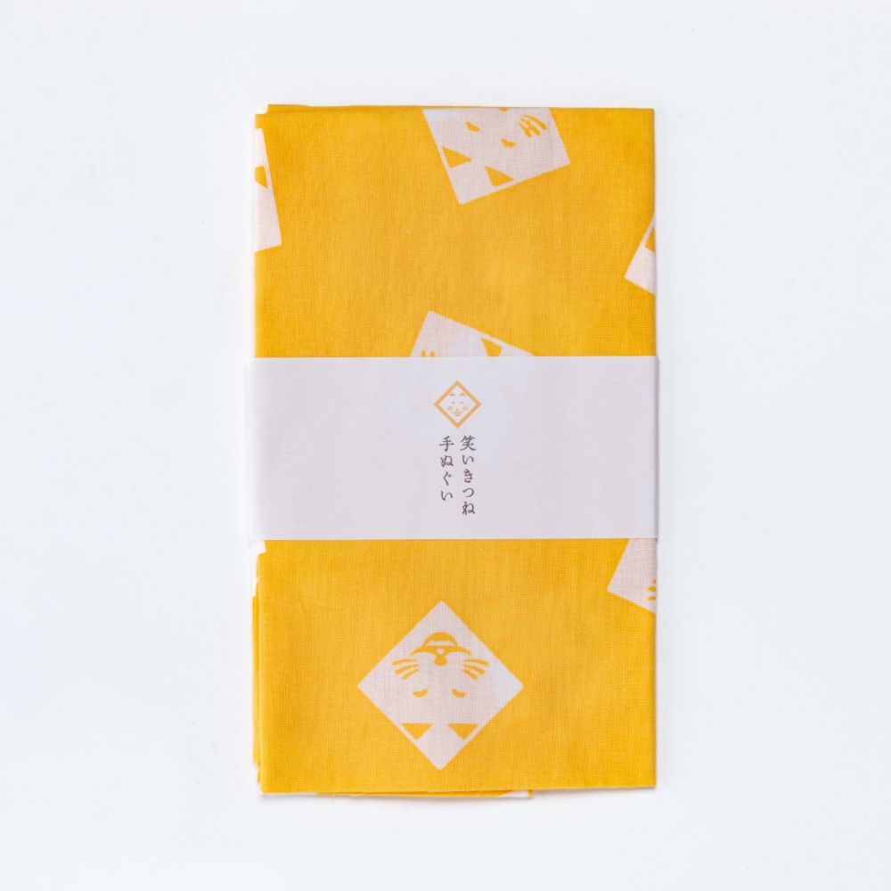 笑いきつね手ぬぐい